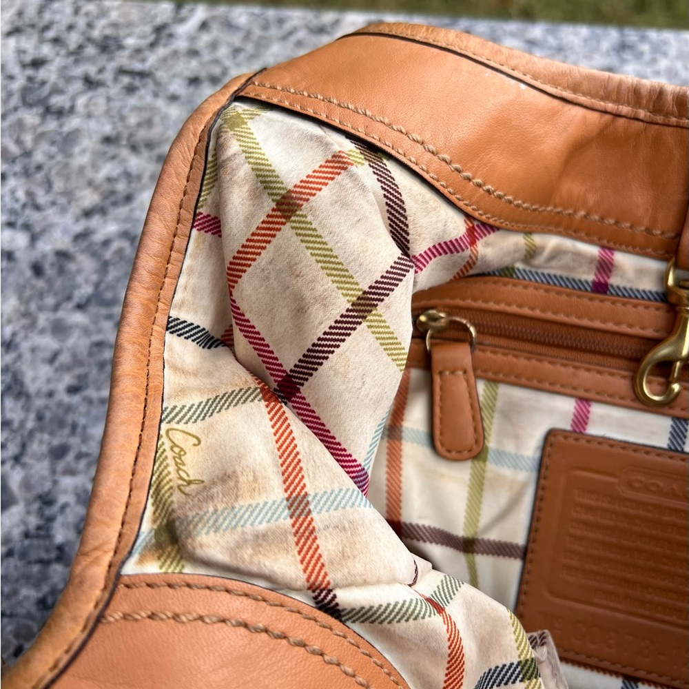 Vintage Coach Tan Leather Ergo Pleated Hobo Satchel 12240 - Picture 10 of 11